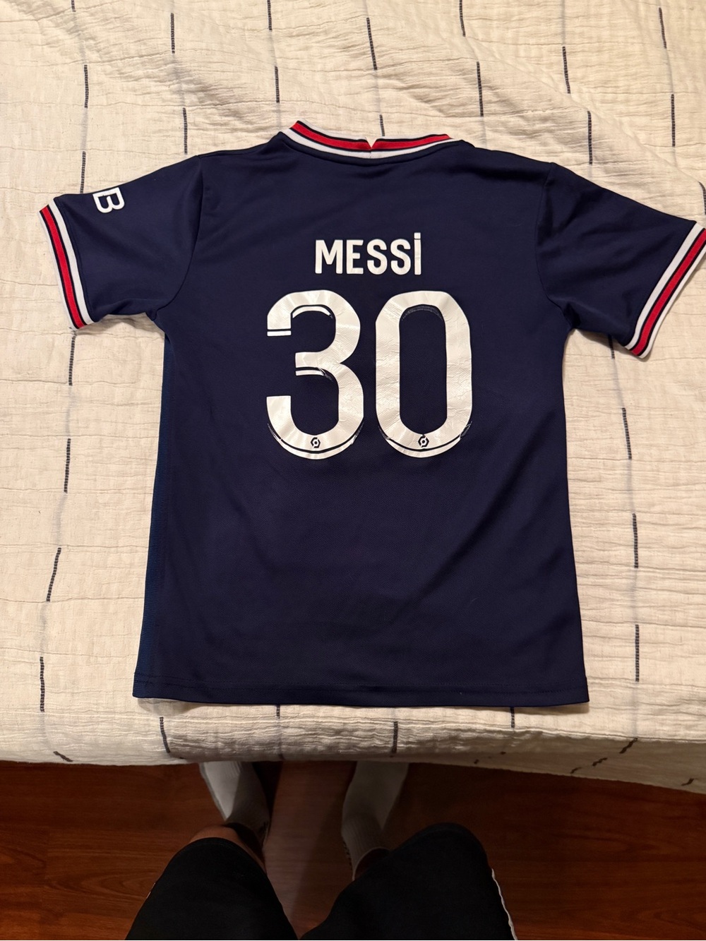Kids Navy Messi #30 Soccer Jersey